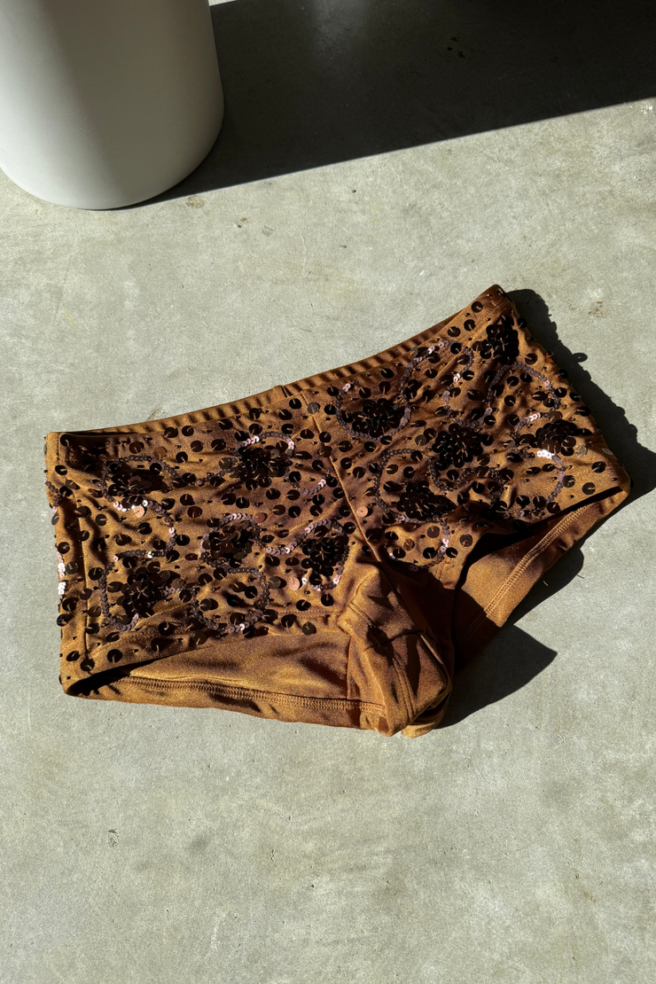 SAMPLE - BROWN BOOTY SHORTS - SIZE S-M