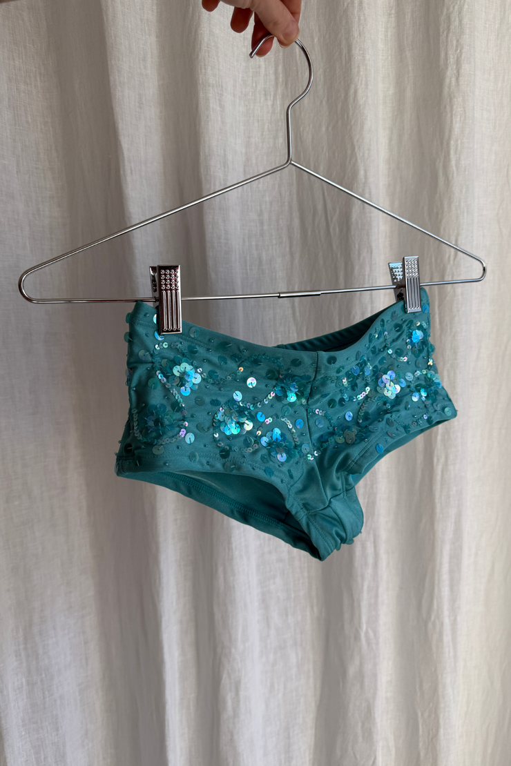 SAMPLE - TURQOUISE BOOTY SHORTS - SIZE XS/S