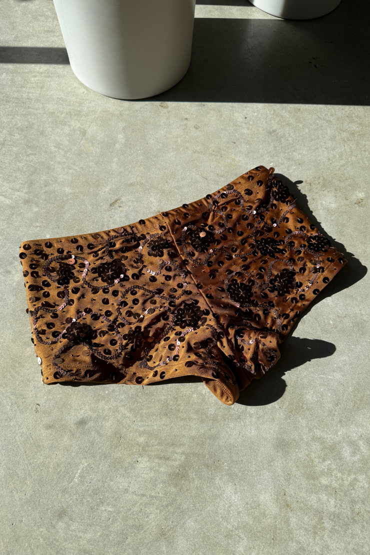 SAMPLE - BROWN BOOTY SHORTS - SIZE S-M