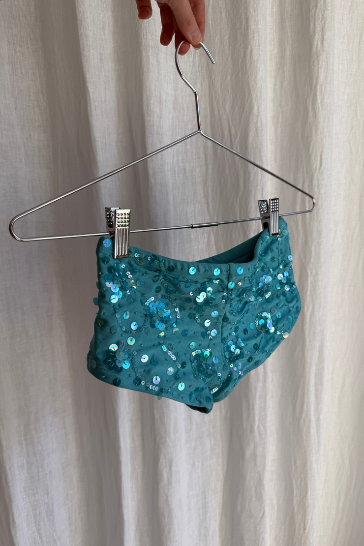 SAMPLE - TURQOUISE BOOTY SHORTS - SIZE XS/S