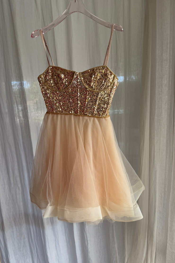 SAMPLE - TULLE BODICE MINI DRESS - SIZE XS/S