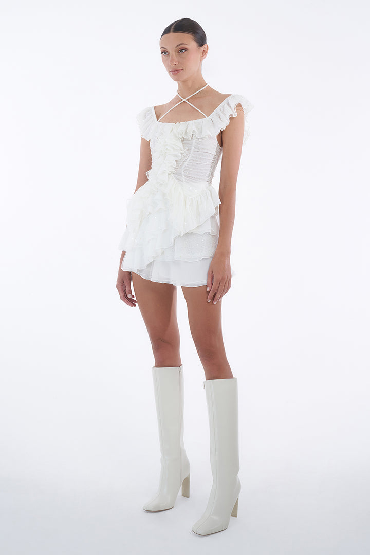 Pètale Ruffle Mini Skirt - Made to Order